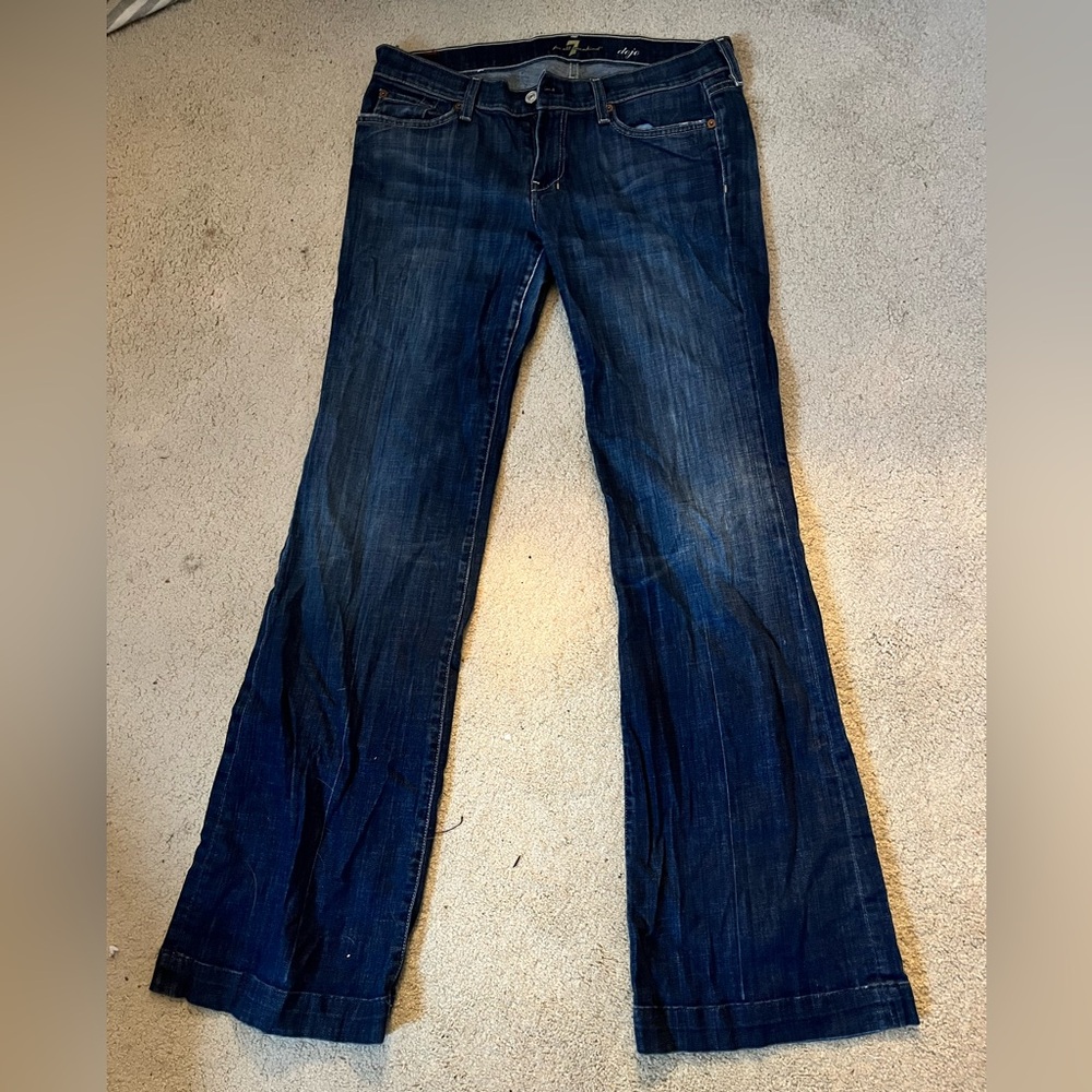 7 For All Mankind Dark Blue Flare Jeans